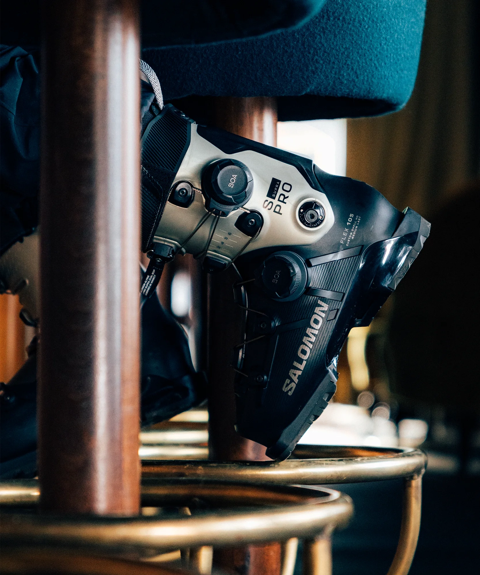 Salomon S/PRO SUPRA DUAL BOA® 105 GripWalk® Damen Alpin-Skischuhe - black/light bronze metallic