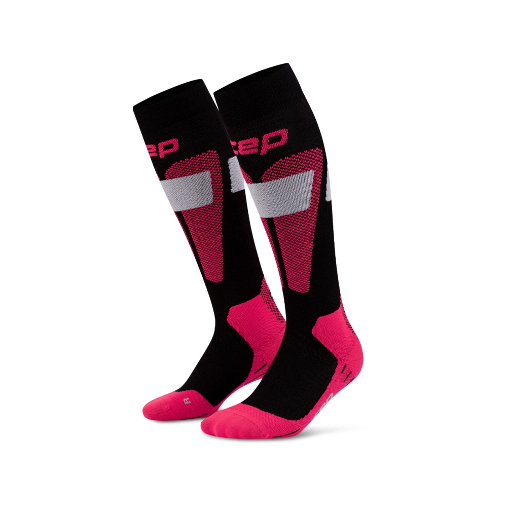 CEP Merino Tall 3.0 Damen Skisocken - black/pink