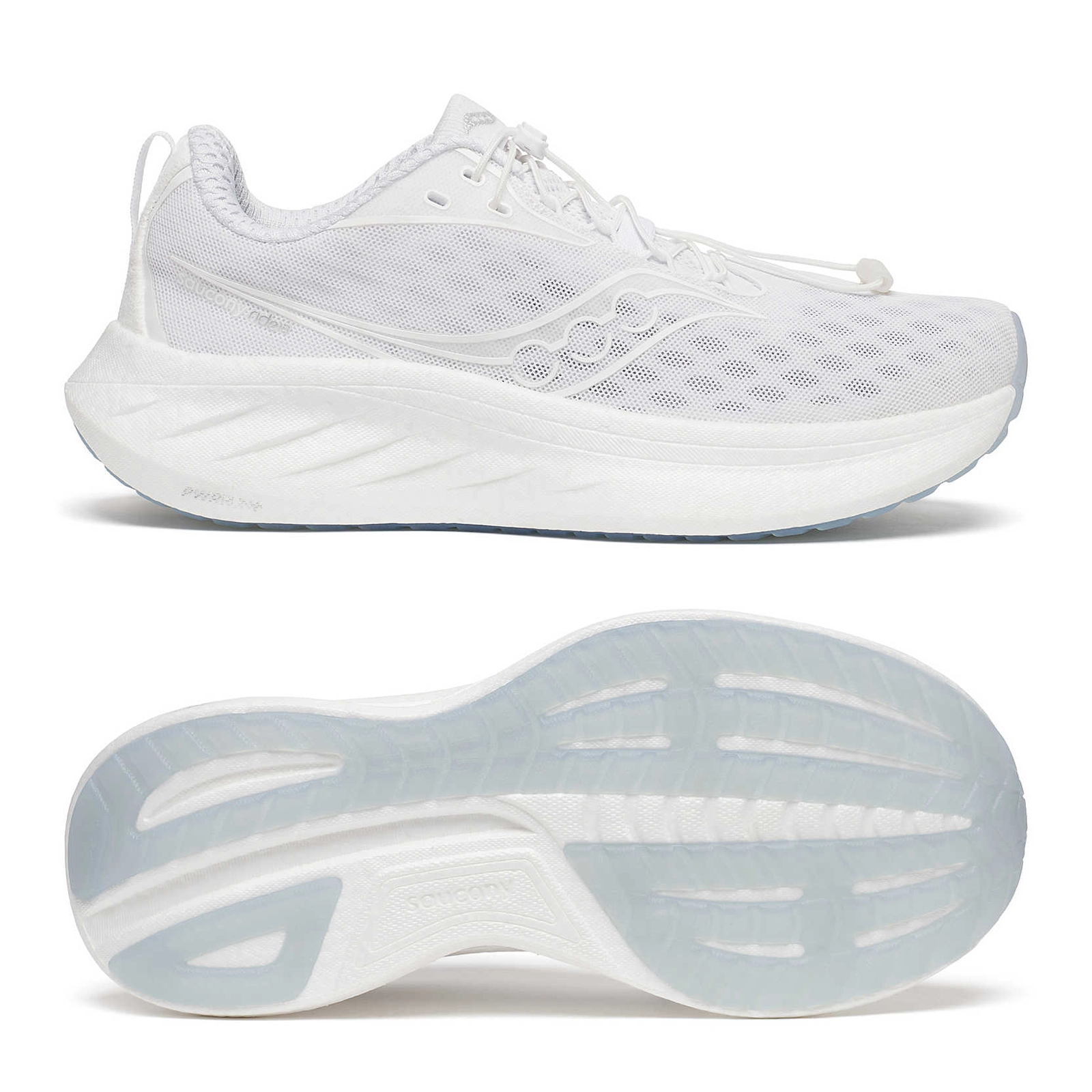 saucony Ride 18 Damen Neutral-Laufschuh - Cool White  saucony Ride 18 Damen Neutral-Laufschuh - Cool White