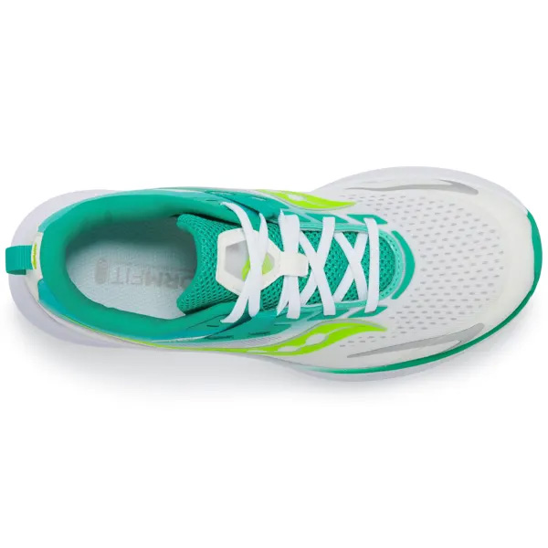 saucony Ride 15 Kinder neutraler Laufschuh - White | Green