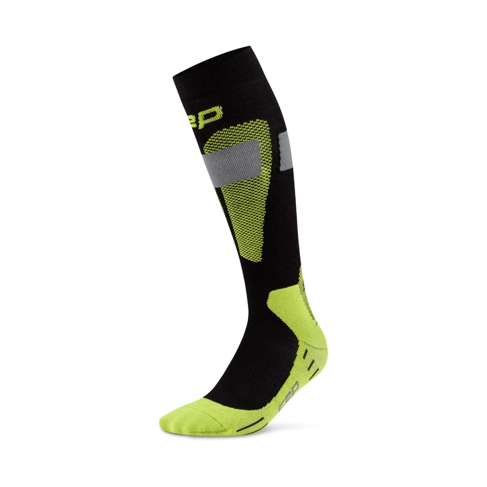 CEP Merino Tall 3.0 Herren Skisocken - black/lime CEP Merino Tall 3.0 Herren Skisocken - black/lime