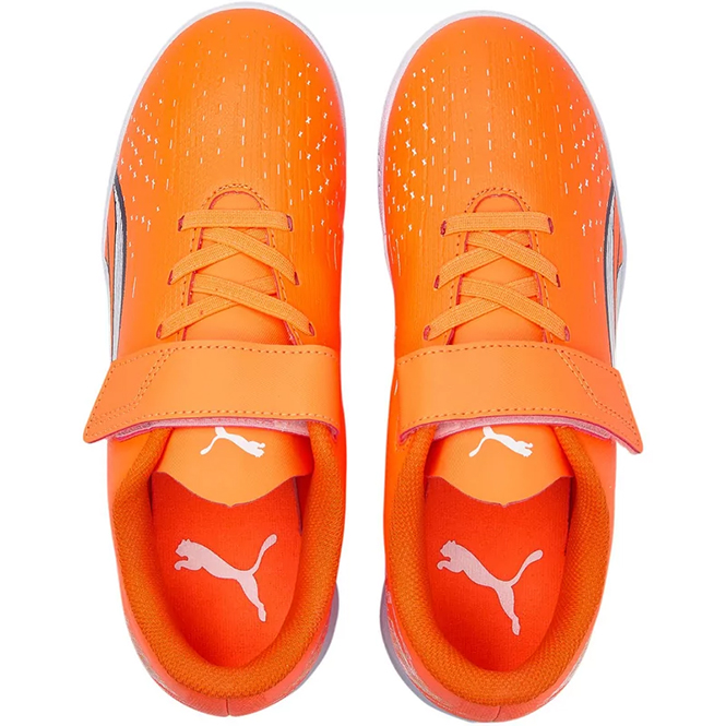 Puma ULTRA PLAY IT V JR Hallenschuh - orange white blue glimmer Puma ULTRA PLAY IT V JR Hallenschuh - orange white blue glimmer