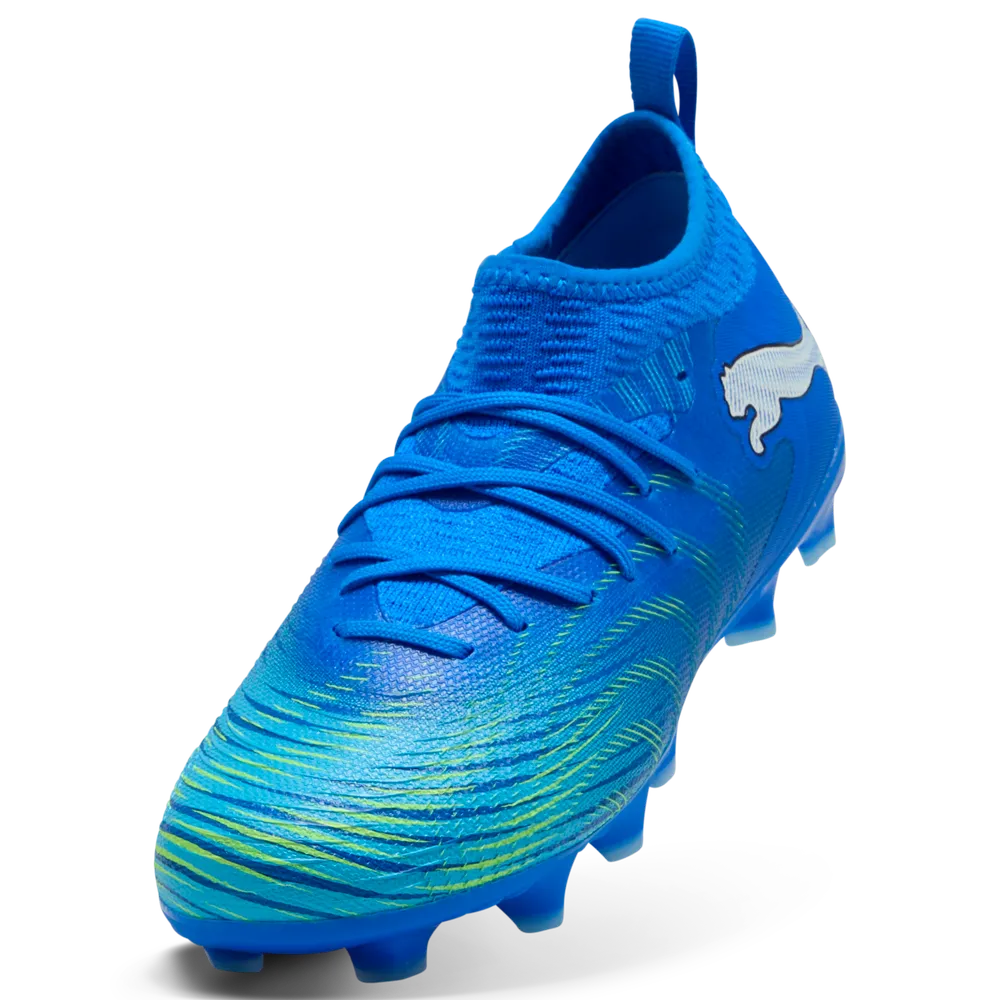 Puma FUTURE 9 MATCH FG/AG Fußballschuhe Kinder – Ultra Blue / White / Luminous Blue / Black