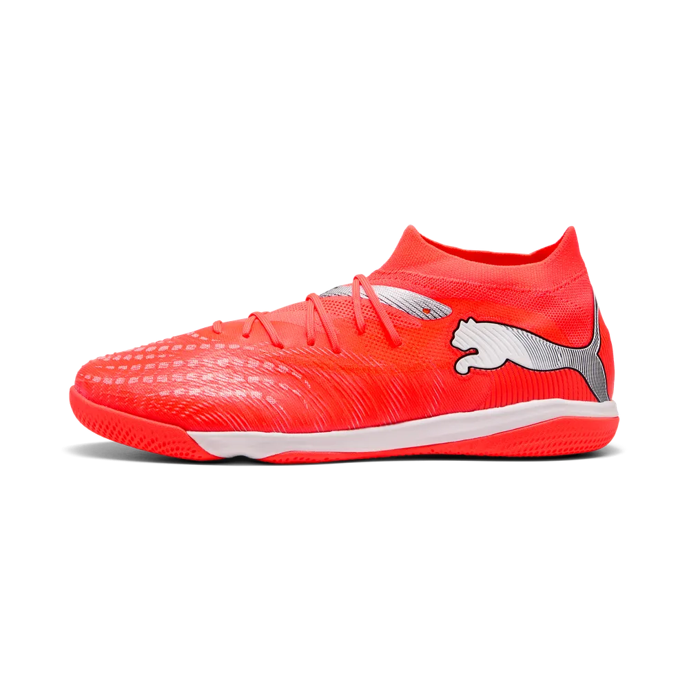 Puma FUTURE 9 MATCH IT Hallenfußballschuhe – Glowing Red/White/Black/Sliver