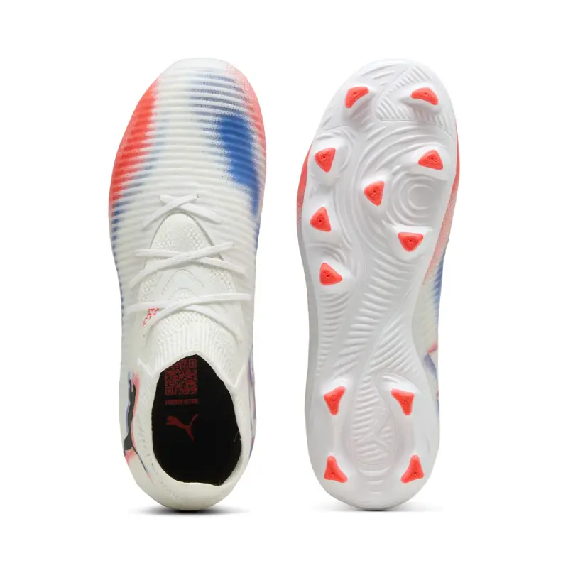 Puma FUTURE 8 PRO FG/AG Jr Fußballschuhe Kinder – White Black Glowing Red
