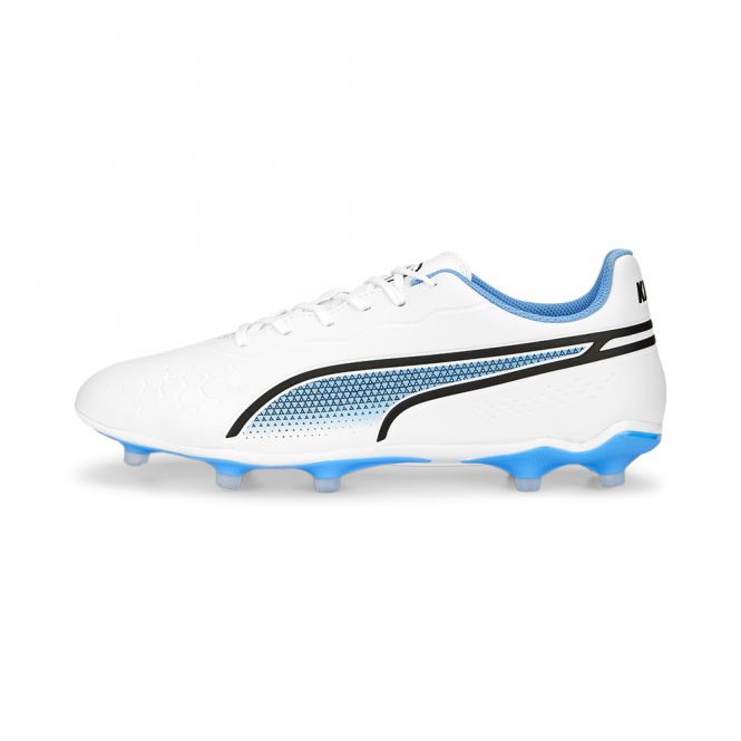 Puma King Match FG/AG Fussballschuh - white blue glimmer Puma King Match FG/AG Fussballschuh - white blue glimmer
