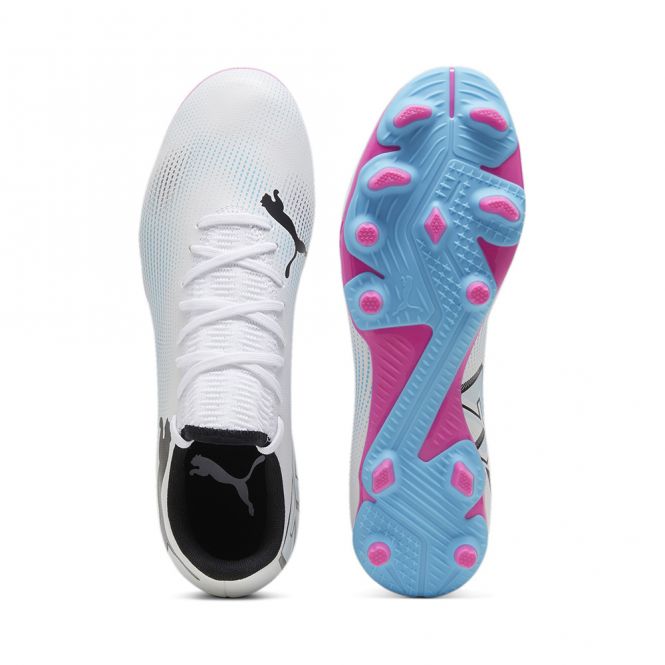 Puma FUTURE 7 PLAY FG/AG Fussballschuh - white poison pink Puma FUTURE 7 PLAY FG/AG Fussballschuh - white poison pink