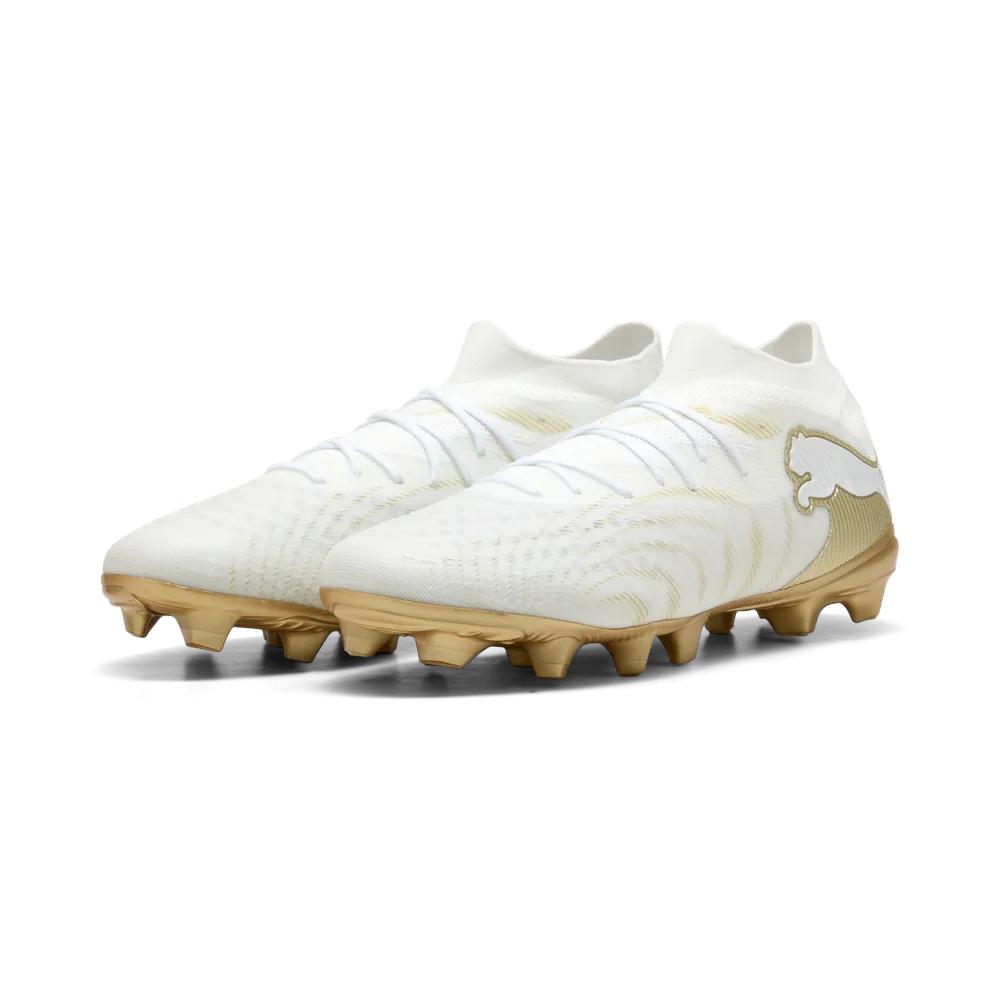 Puma FUTURE 9 MATCH FG/AG Fußballschuhe – White Metallic Gold / Black