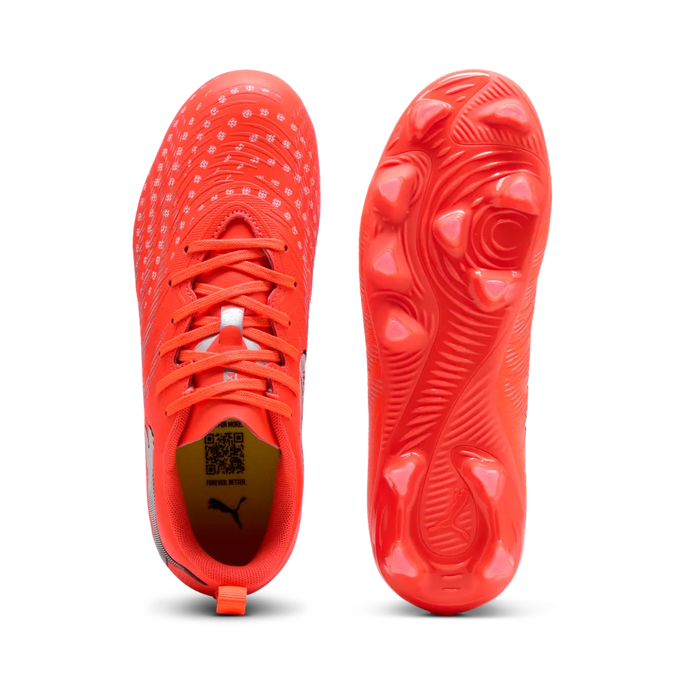 Puma FUTURE 9 PLAY FG/AG Jr Fußballschuhe Kinder – Glowing Red/White/Black/Sliver