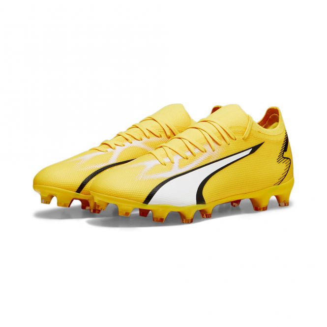 Puma ULTRA MATCH FG/AG Fussballschuh - yellow white black Puma ULTRA MATCH FG/AG Fussballschuh - yellow white black