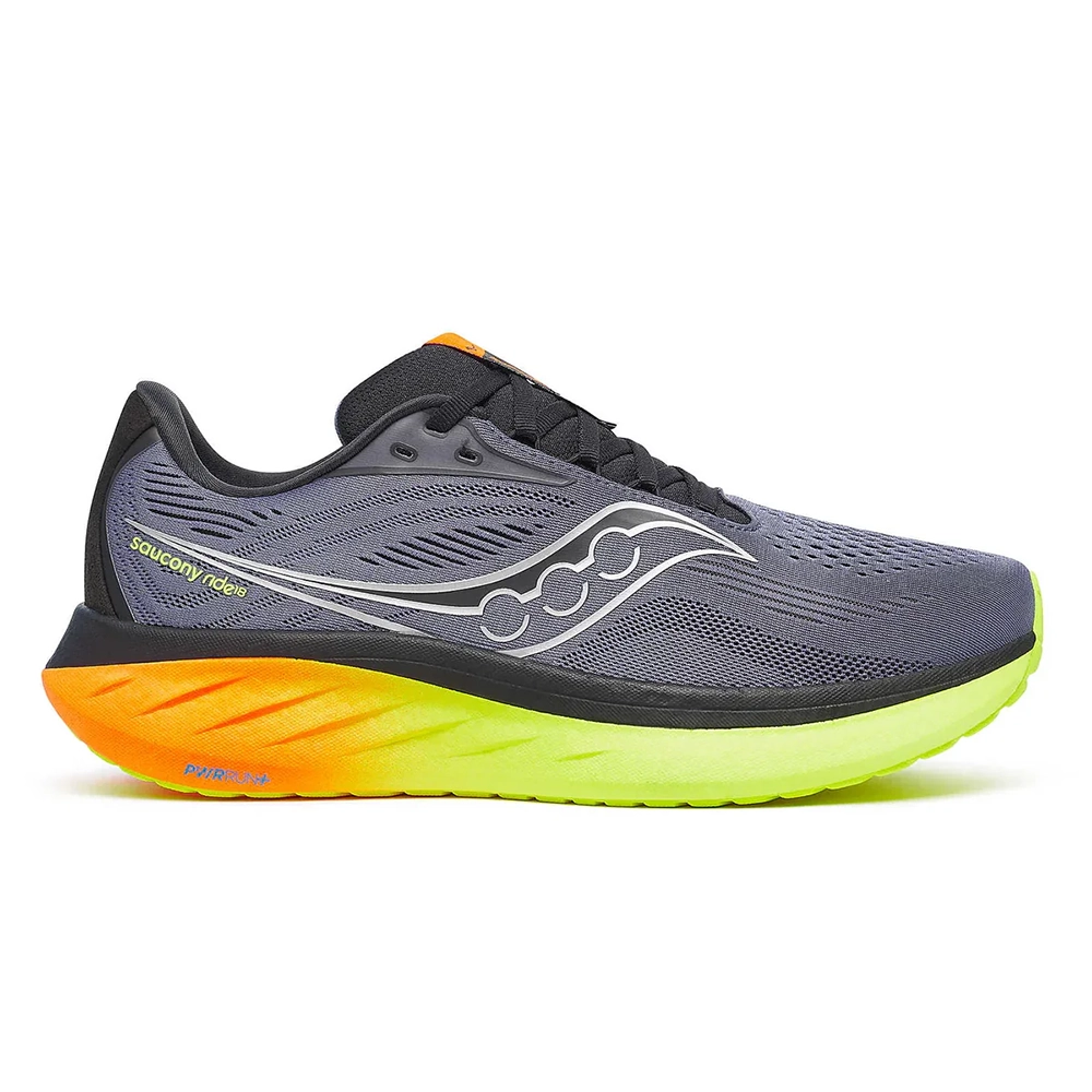 saucony Ride 18 Herren Neutral Laufschuh - Shadow | Vizi
