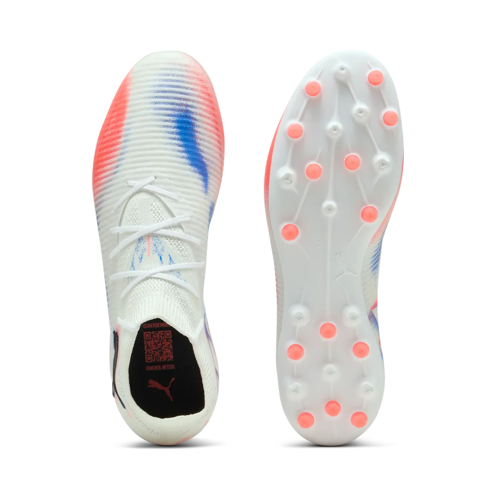 Puma FUTURE 8 PRO MG Fußballschuhe – White Black Glowing Red
