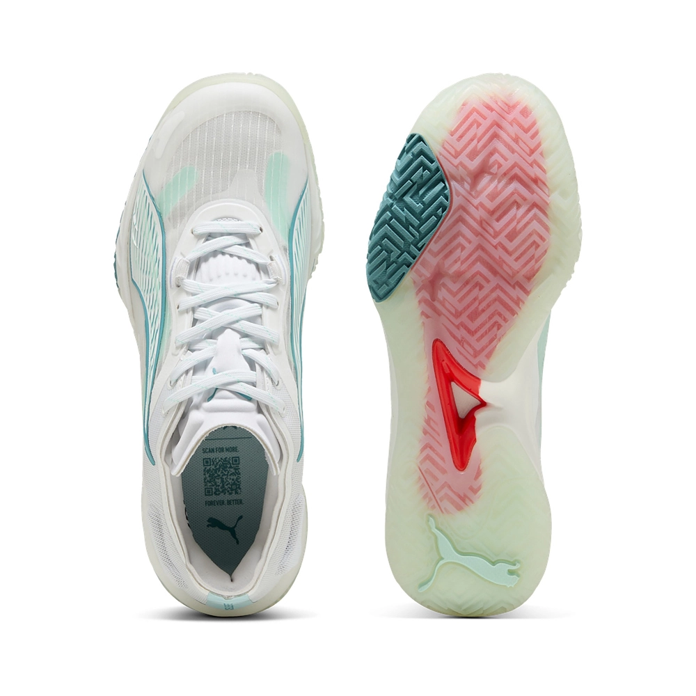 PUMA Accelerate NITRO™ SQD 4 Game On White/Blue/Water - Handballschuhe Damen PUMA Accelerate NITRO™ SQD 4 Game On White/Blue/Water - Handballschuhe Damen