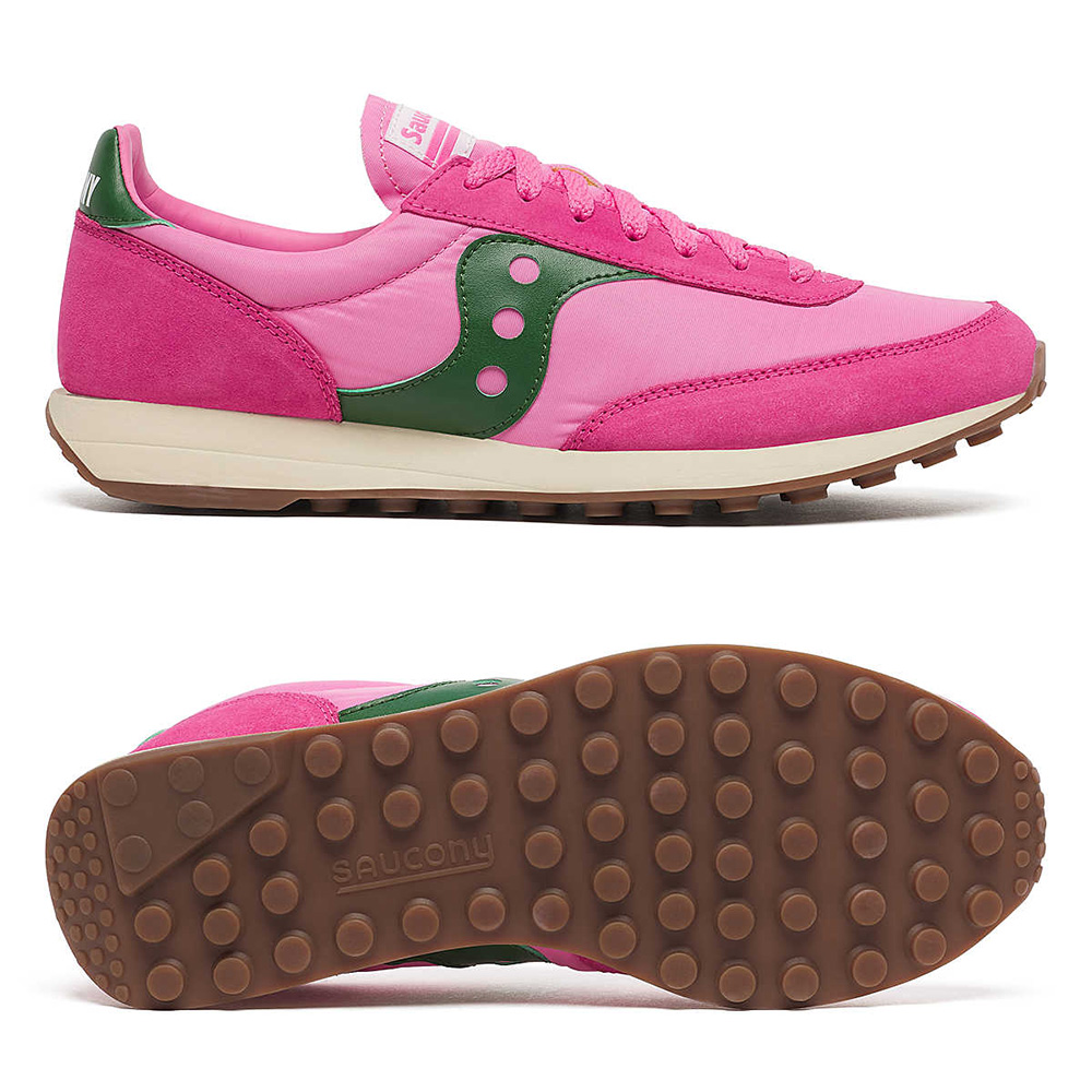 Saucony Trainer 80 Unisex Sneaker - Classic | Pink | Forest Saucony Trainer 80 Unisex Sneaker - Classic | Pink | Forest