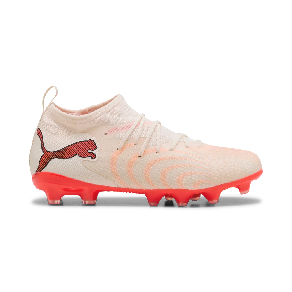 Puma FUTURE 9 MATCH FG/AG Fußballschuhe Kinder – Sugared Almond / White Ultra Red / Black