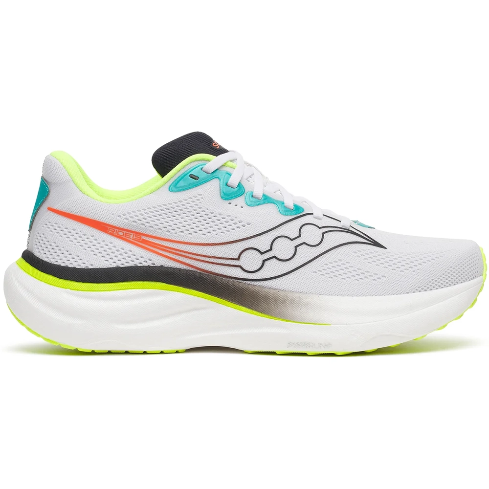 Saucony Ride 19 Herren Neutral-Laufschuh - White | Citron Saucony Ride 19 Herren Neutral-Laufschuh - White | Citron