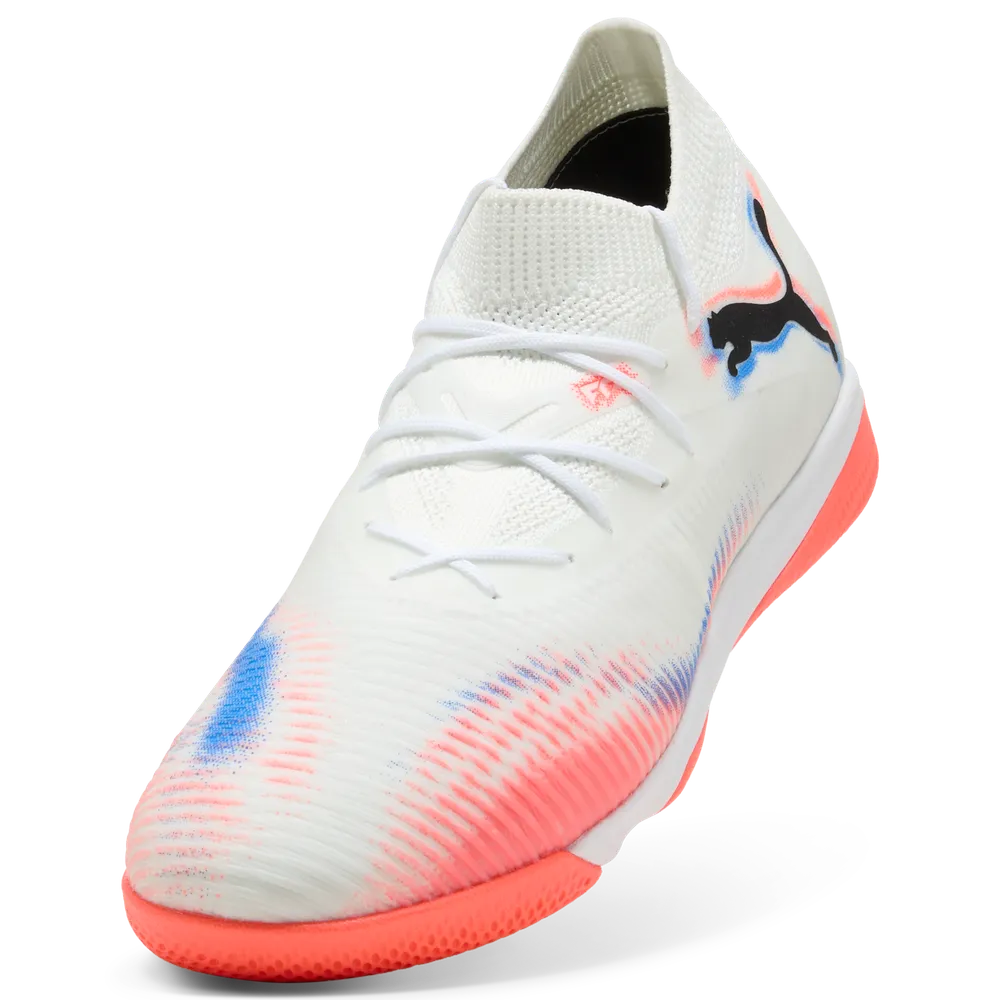 Puma FUTURE 8 MATCH IT Hallenfußballschuhe - White/Black Glowing Red