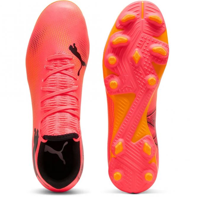 Puma FUTURE 7 PLAY FG/AG JR Fussballschuh - Sunset Glow/Black Sun Stream