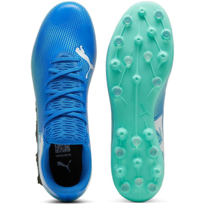 Puma FUTURE 7 PLAY MG Rasen + Kunstrasenschuh - Bluemazing White-Electric Peppermint