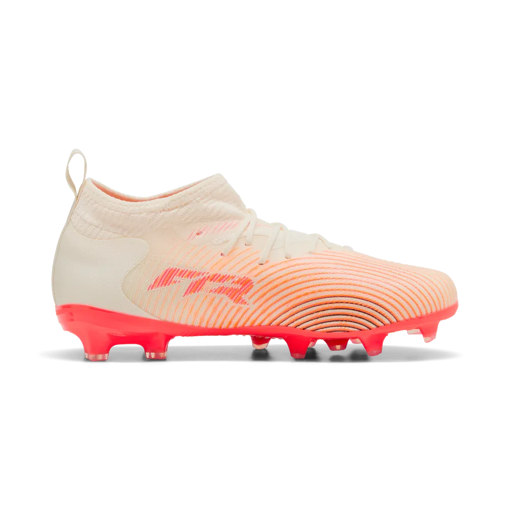 Puma FUTURE 9 MATCH FG/AG Fußballschuhe Kinder – Sugared Almond / White Ultra Red / Black