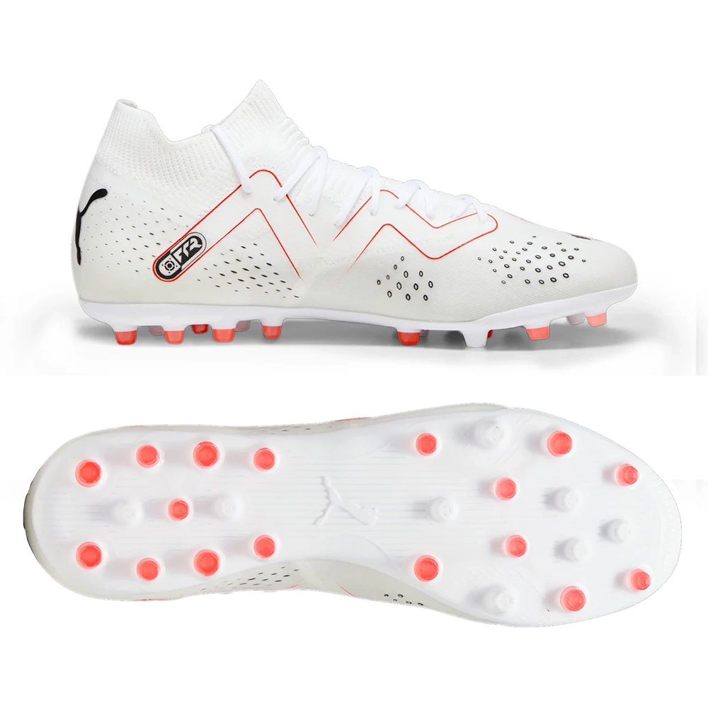 Puma FUTURE MATCH MG Fußballschuhe - White/Black/Fire Red