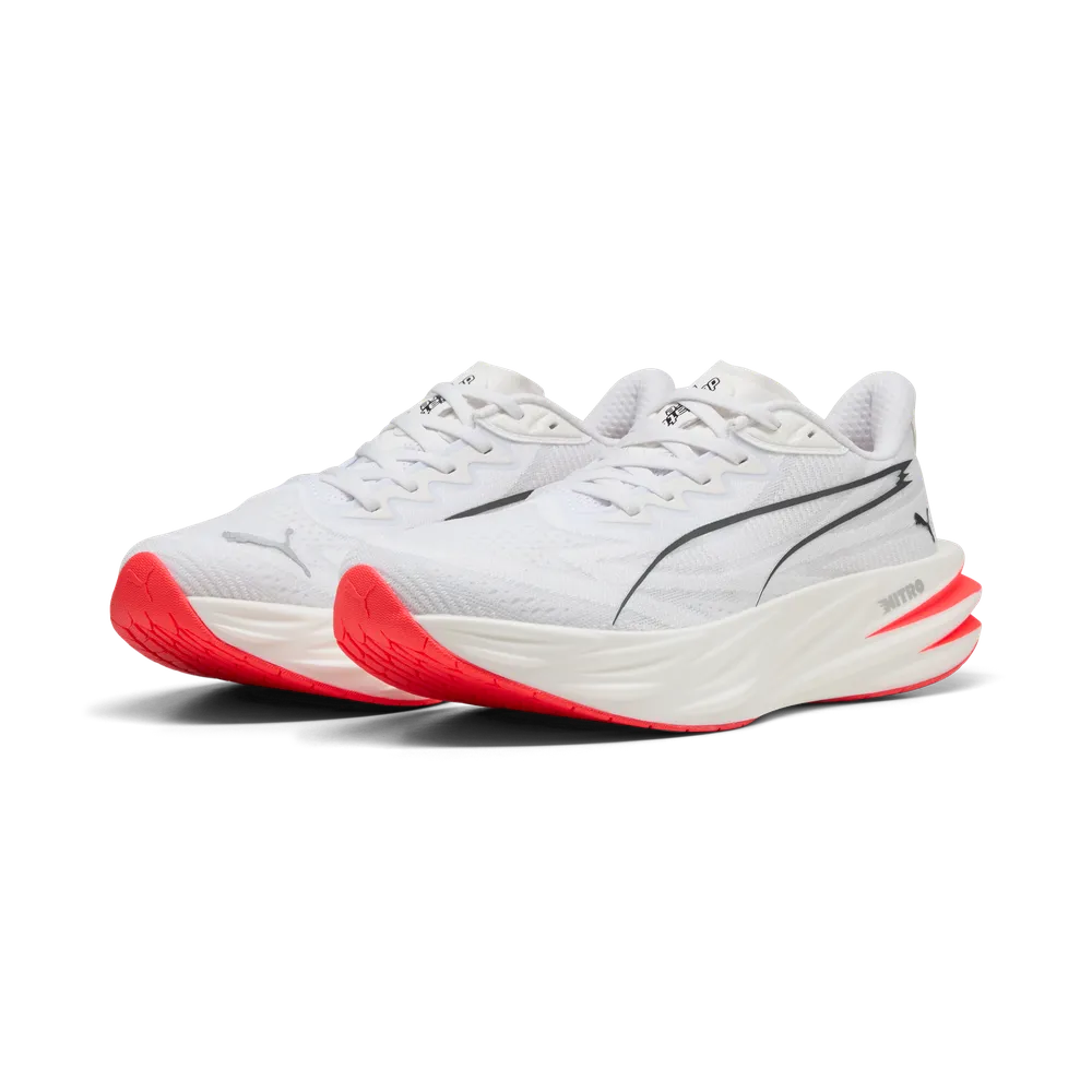 Puma Deviate Pure NITRO Laufschuhe für Damen – White/Ultra Red/Silver Puma Deviate Pure NITRO Laufschuhe für Damen – White/Ultra Red/Silver