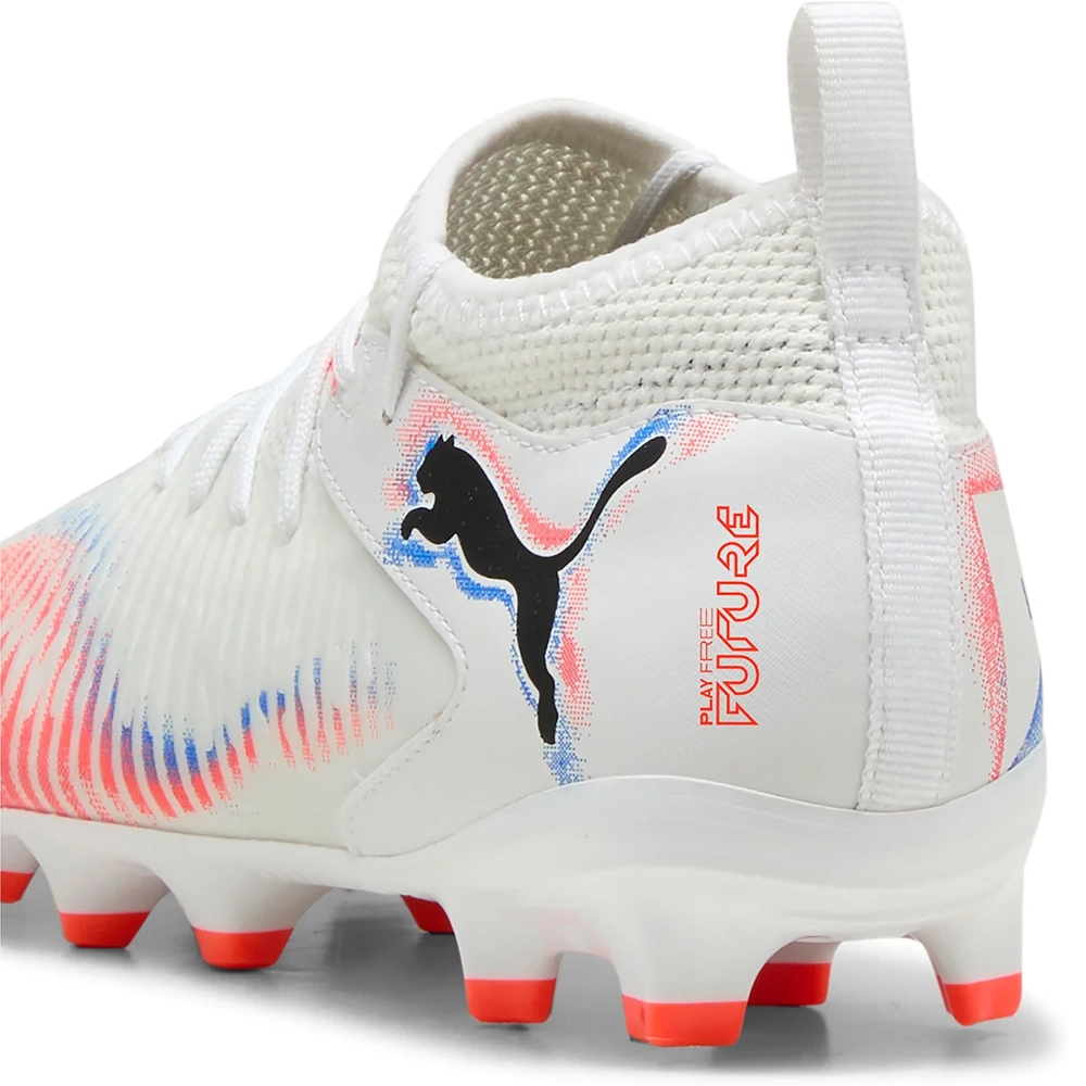 Puma FUTURE 8 MATCH FG/AG Jr Fußballschuhe Kinder – White/Black Glowing Red
