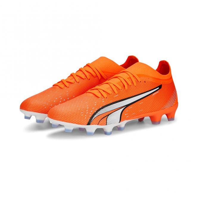 Puma ULTRA MATCH FG/AG Fussballschuh - ultra orange white blue glimmer