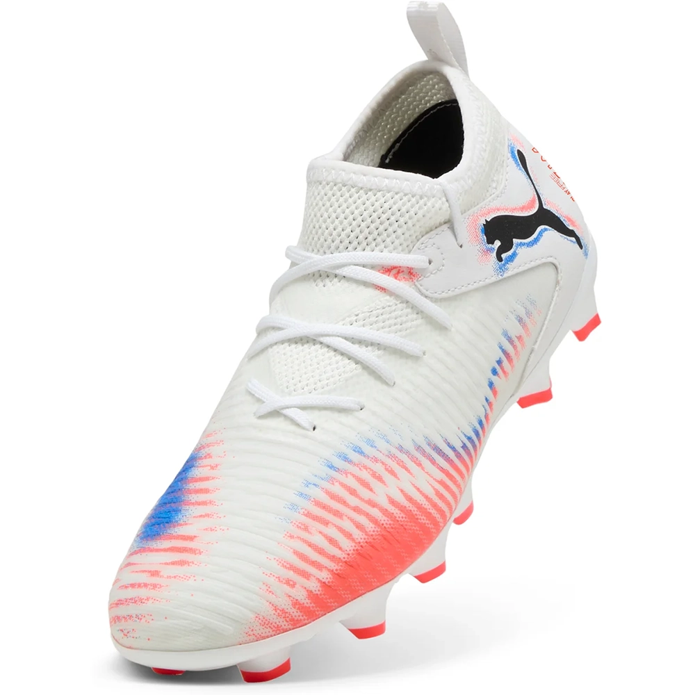 Puma FUTURE 8 MATCH FG/AG Jr Fußballschuhe Kinder – White/Black Glowing Red