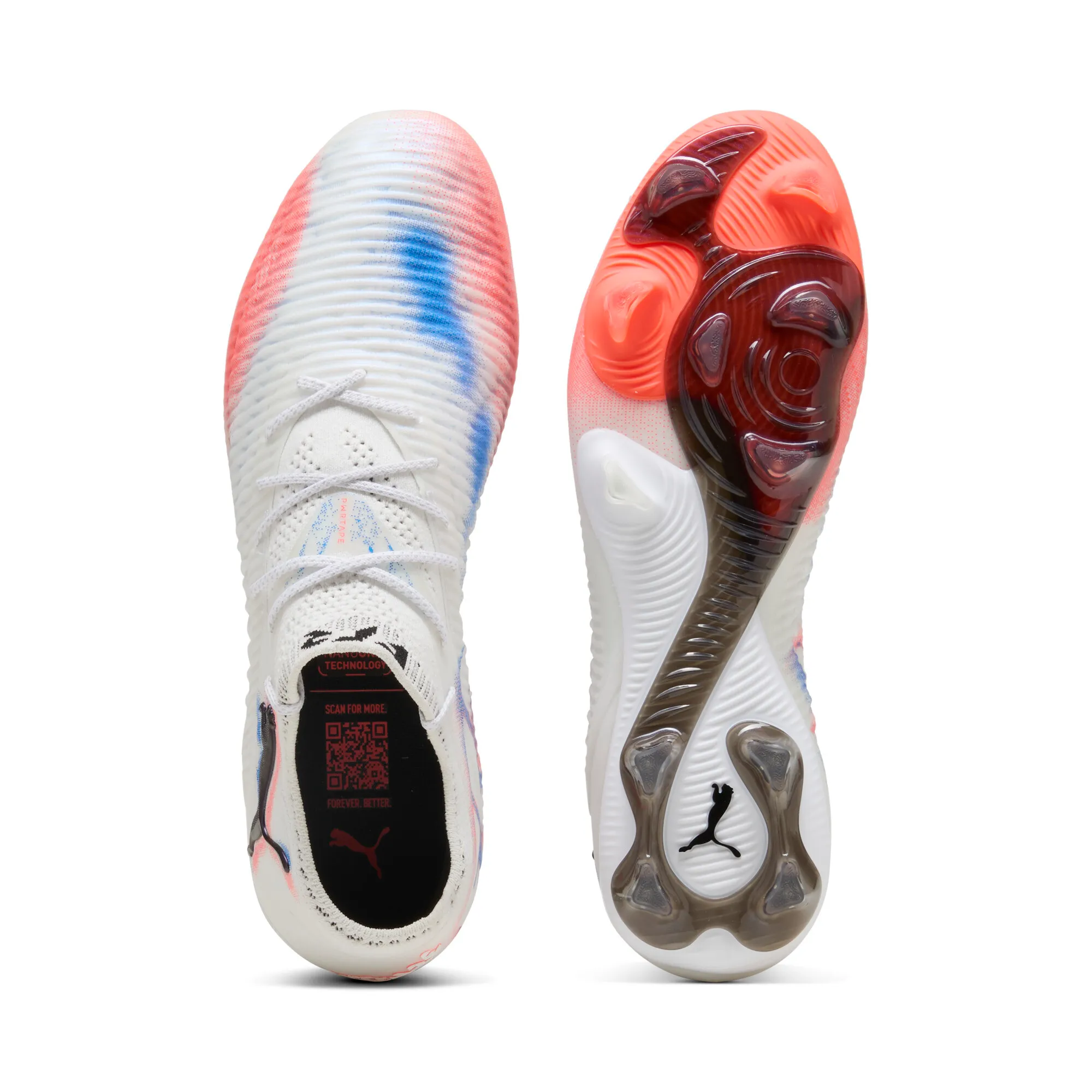 Puma FUTURE 8 ULTIMATE LOW FG Fußballschuhe Unisex – White Black Glowing Red 