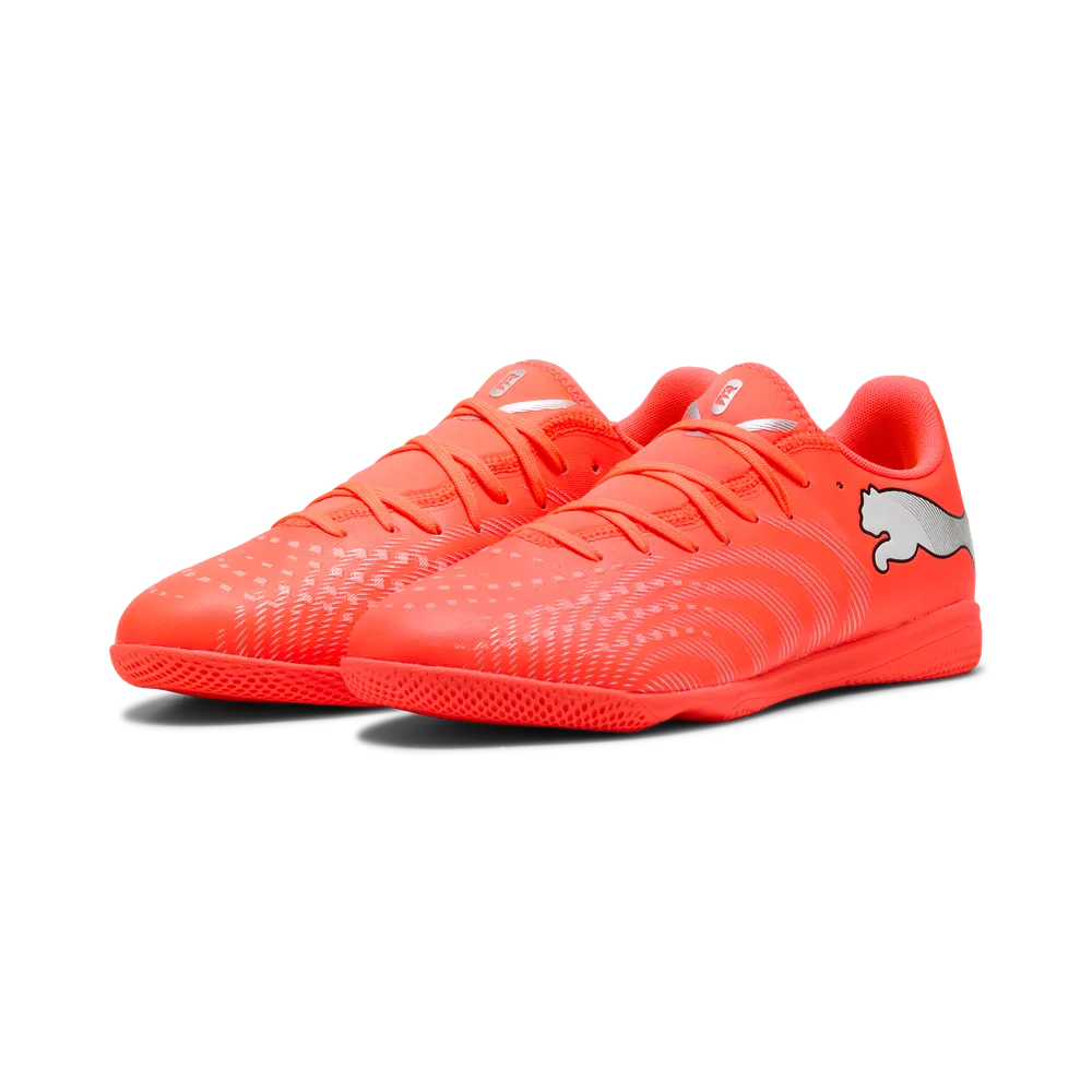 Puma FUTURE 9 PLAY IT Hallenfußballschuhe – Glowing Red/White/Black/Sliver