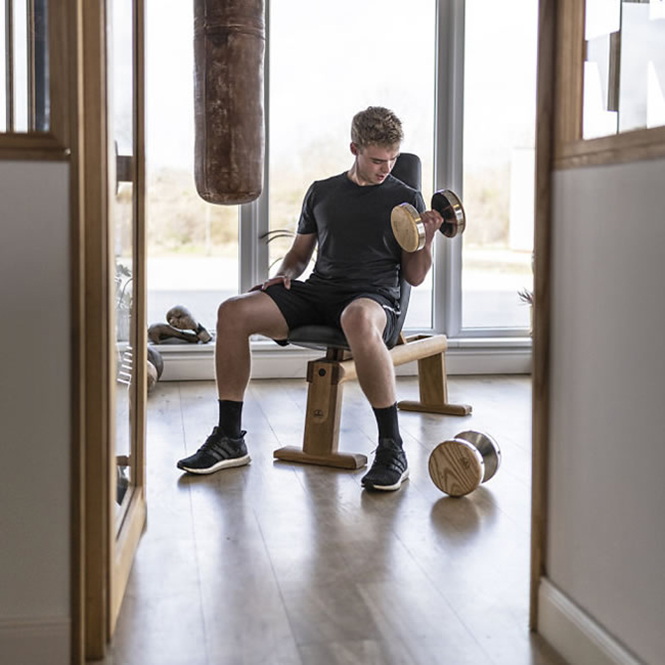 NOHRD WeightBench Hantelbank - Echtleder schwarz