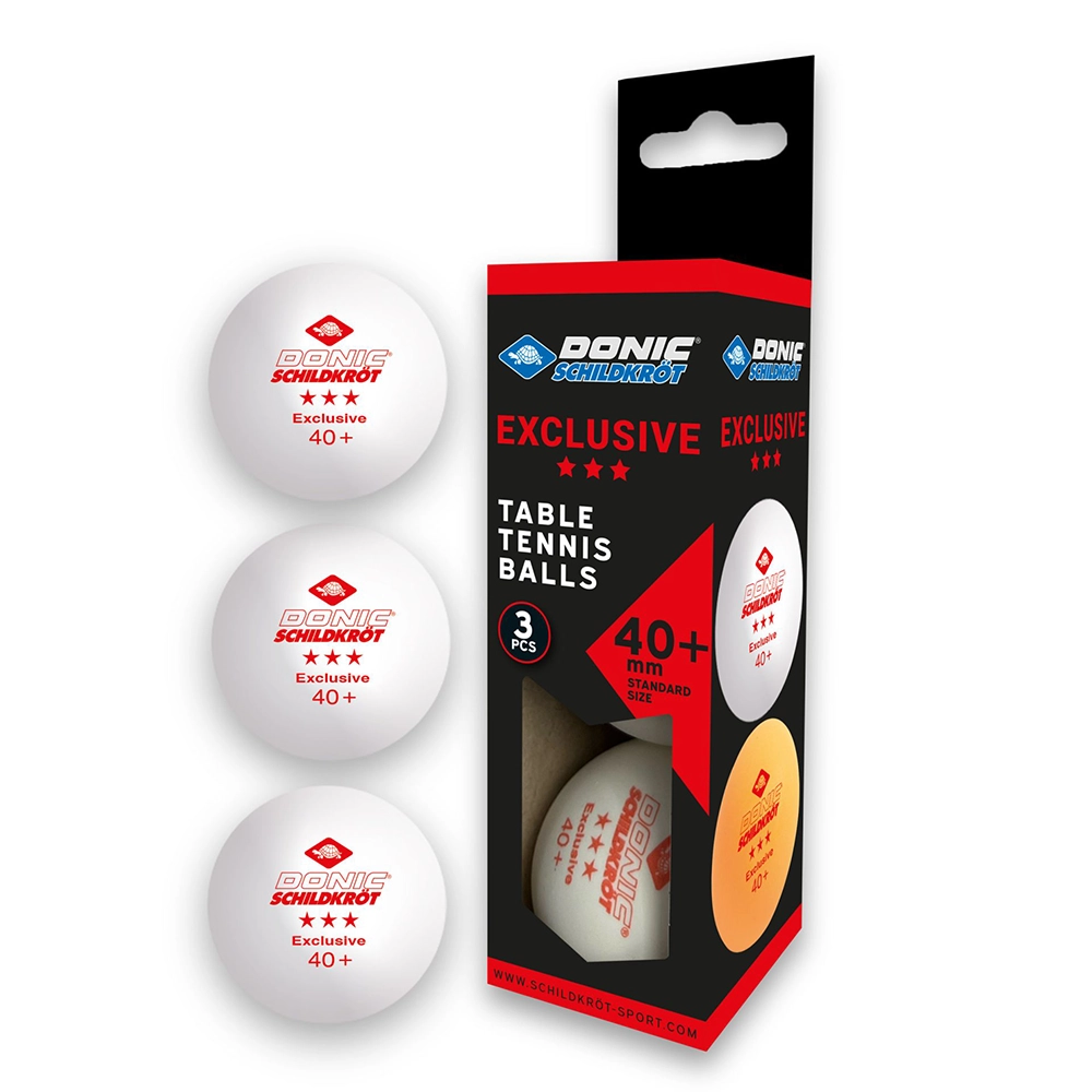 Donic Schildkröt Tischtennisball 3 Stern Exclusive Ball – 3er Karton