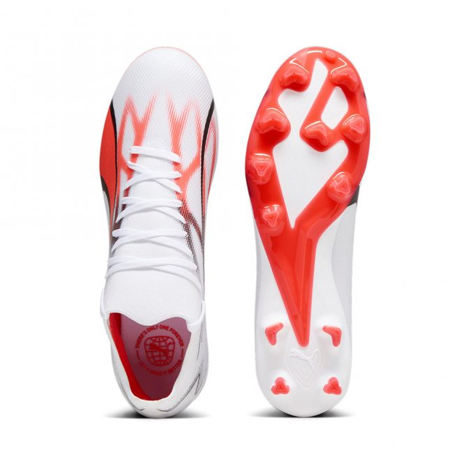 Puma ULTRA MATCH FG/AG Fussballschuh - white black fire red Puma ULTRA MATCH FG/AG Fussballschuh - white black fire red