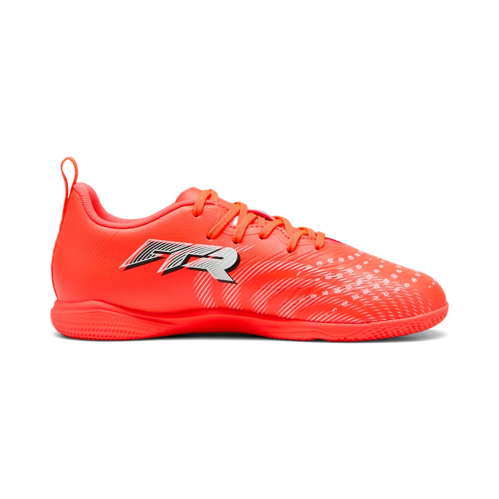 Puma FUTURE 9 PLAY IT Jr Hallenfußballschuhe Kinder – Glowing Red/White/Black/Sliver