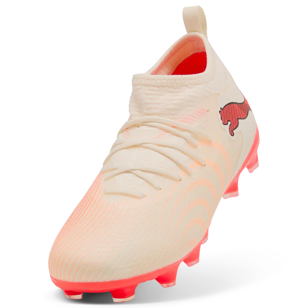 Puma FUTURE 9 MATCH FG/AG Fußballschuhe Kinder – Sugared Almond / White Ultra Red / Black