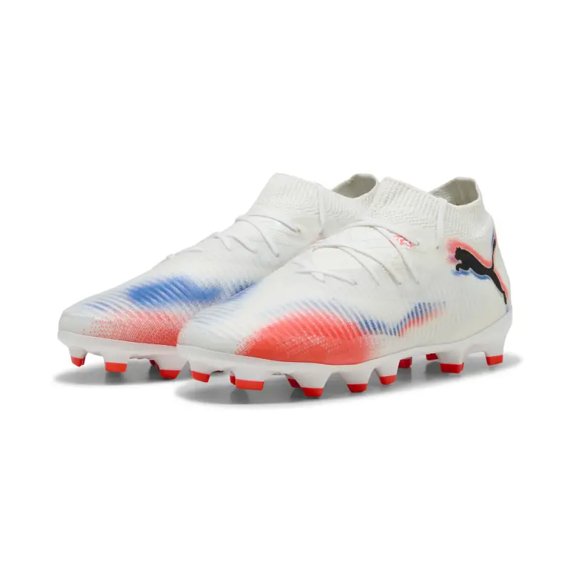 Puma FUTURE 8 PRO FG/AG Jr Fußballschuhe Kinder – White Black Glowing Red