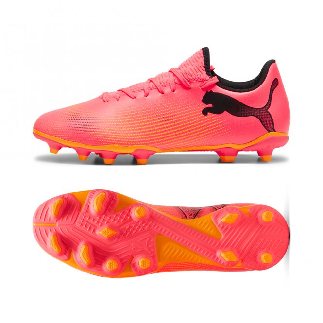 Puma FUTURE 7 PLAY FG/AG Fussballschuh - Sunset Glow/Black Sun Stream