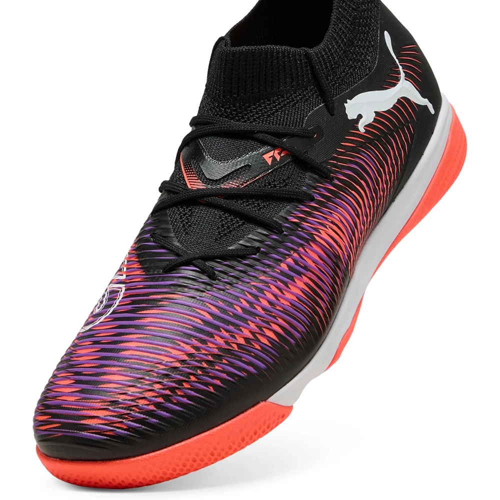 Puma FUTURE 8 MATCH IT Hallenfußballschuhe – Black White/Glowing Red