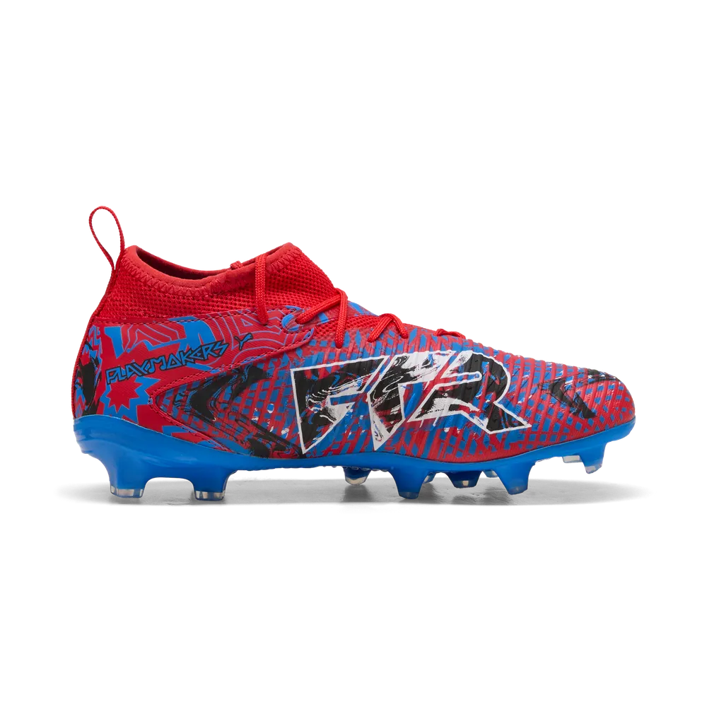 Puma FUTURE 8 MATCH PLAYMAKERS FG/AG Jr Fußballschuhe Kinder – Red/Black/Ultra Blue/Pink