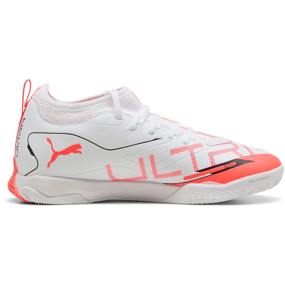 Puma ULTRA 5 MATCH IT + MID Jr Fußballschuhe Kinder – White/Black Glowing Red Puma ULTRA 5 MATCH IT + MID Jr Fußballschuhe Kinder – White/Black Glowing Red