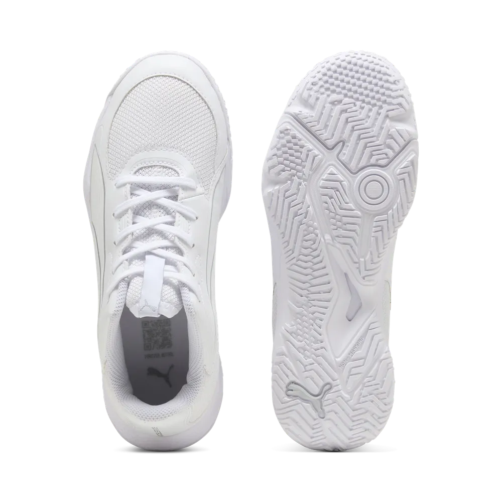 PUMA Accelerate Jr 4 White/Silver - Handballschuhe Kinder