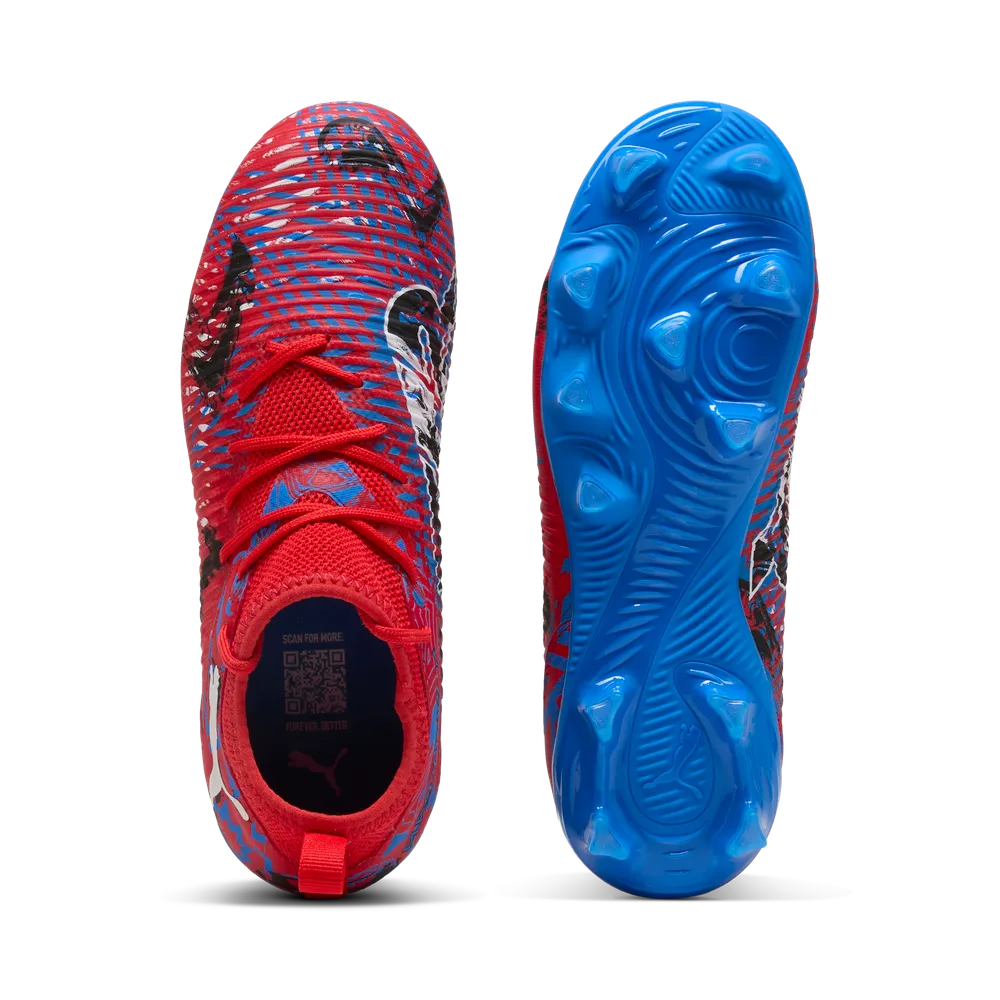 Puma FUTURE 8 MATCH PLAYMAKERS FG/AG Jr Fußballschuhe Kinder – Red/Black/Ultra Blue/Pink