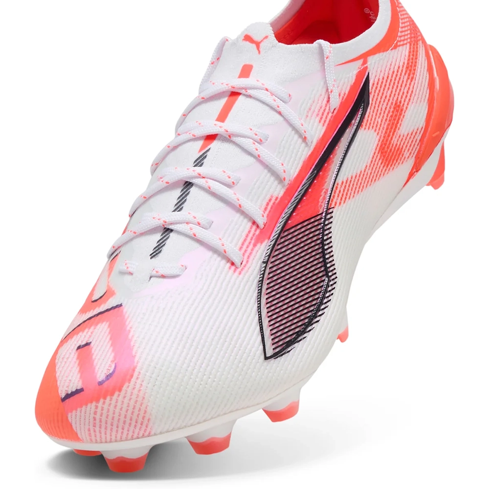 Puma ULTRA 5 ULTIMATE FG Fußballschuhe – White/Black Glowing Red Puma ULTRA 5 ULTIMATE FG Fußballschuhe – White/Black Glowing Red