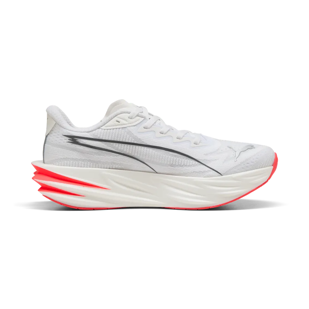 Puma Deviate Pure NITRO Laufschuhe für Damen – White/Ultra Red/Silver