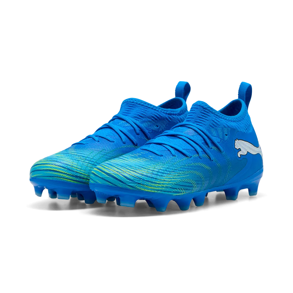 Puma FUTURE 9 MATCH FG/AG Fußballschuhe Kinder – Ultra Blue / White / Luminous Blue / Black