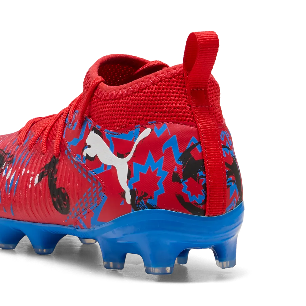 Puma FUTURE 8 MATCH PLAYMAKERS FG/AG Jr Fußballschuhe Kinder – Red/Black/Ultra Blue/Pink