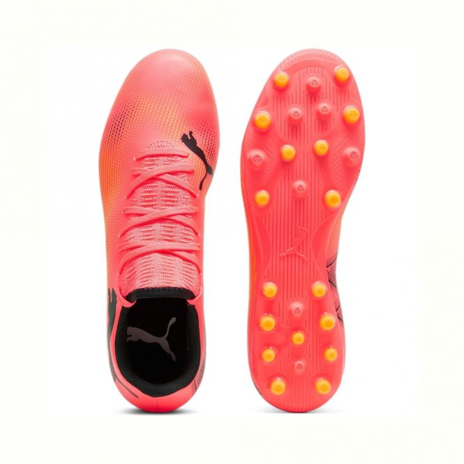 Puma FUTURE PLAY MG Rasen + Kunstrasenschuh - sunset glow/black/sun stream