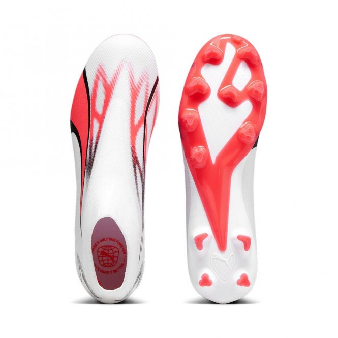 Puma ULTRA MATCH+ LL FG/AG Fussballschuh - white black fire red