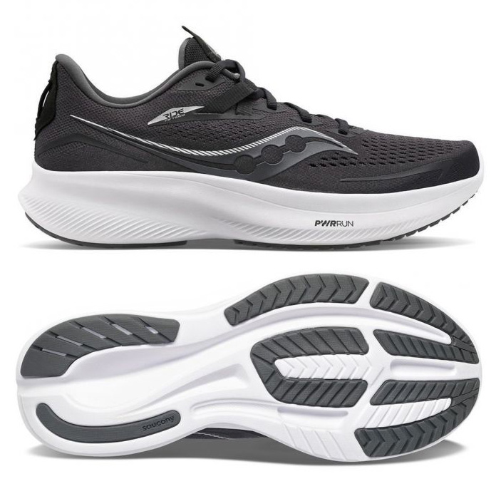saucony Ride 15 Damen neutral Laufschuh - schwarz/weiss